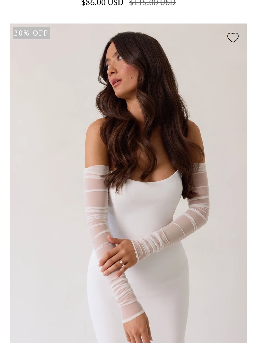 Park & Fifth Sheer White Off-Shoulder Mesh Arm Sleeves